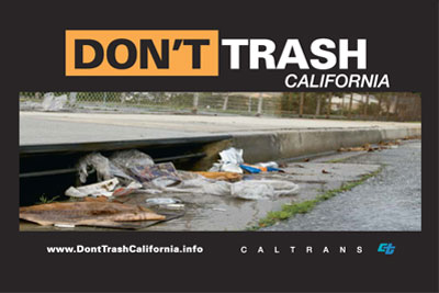 Picture of a 'Don't Trash California' Theater Slide